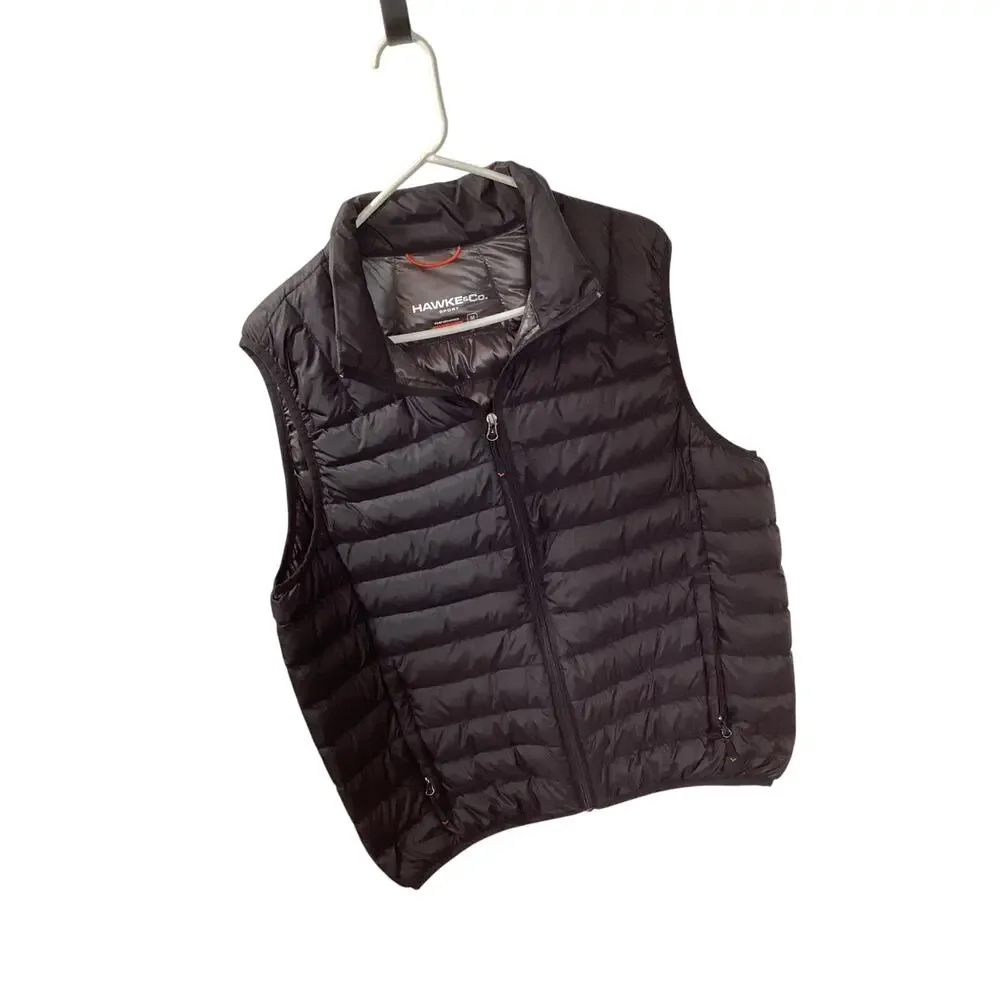 Hawke & Co Men's Performance Sport Package Down Puffer Full Zip Vest Black Med‎